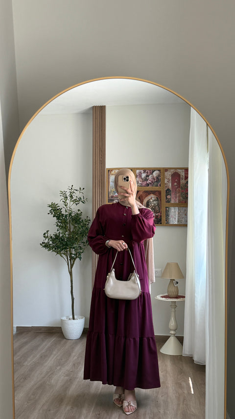 فستان قماش مع حزام