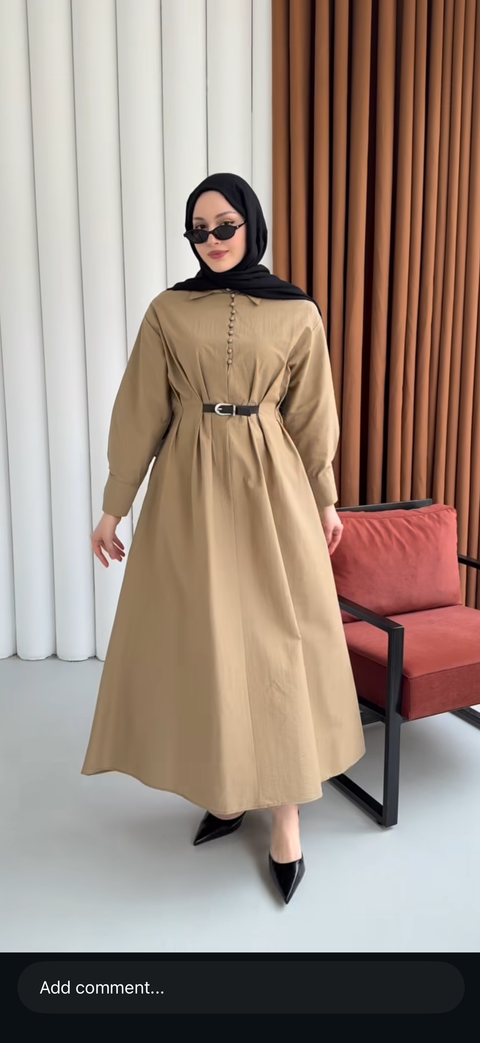فستان خصر حزام